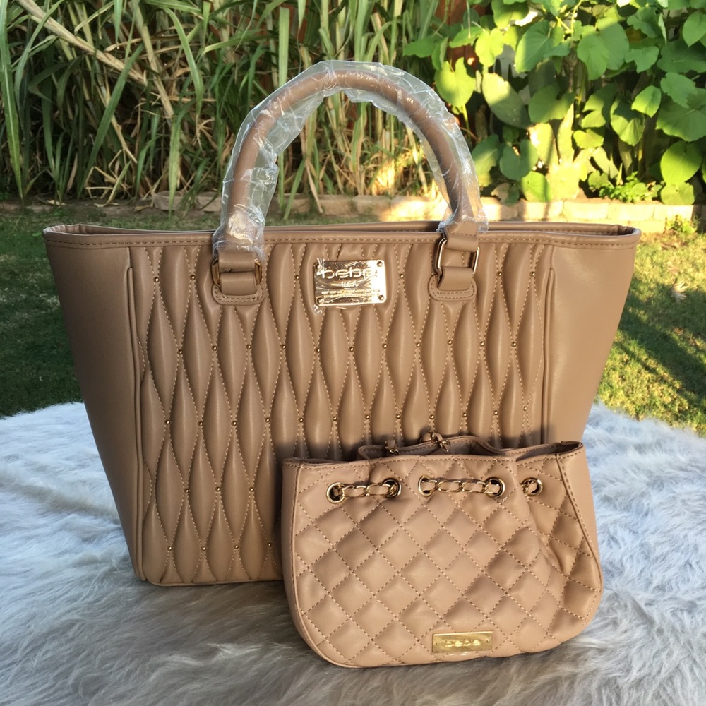 👜 👛 BEBE DIAMANDA QUILTED TOTE BAG AND CHELSEA CROSSBODY BUNDLE DEAL! NWT Y2K